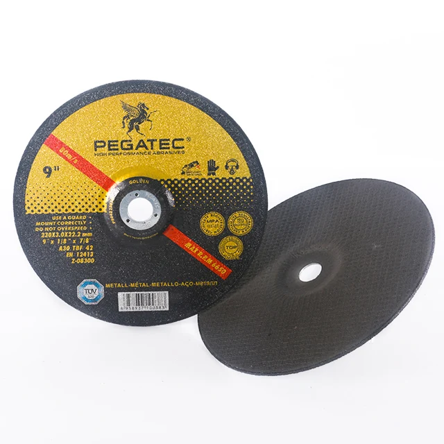 Pegatec China Wholesale 9 inch 230x3x22.2mm Sharp Long life Stainless Steel Metal Abrasive Cutting Disc