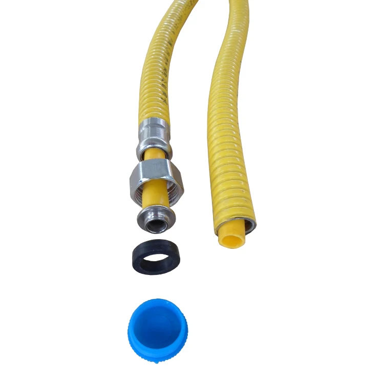 Stainless steel natural gas hose Yellow flexible gas pipe