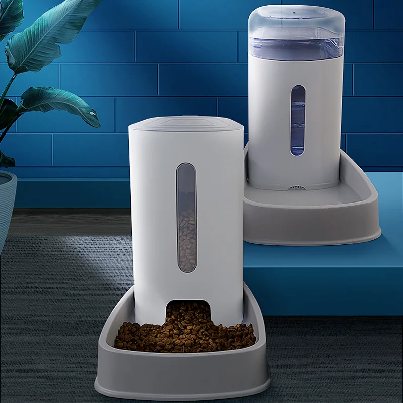 Pet automatic feeder cat automatic feeding artifact cat food dog food cat bowl water two-in-one water dispenser bowl