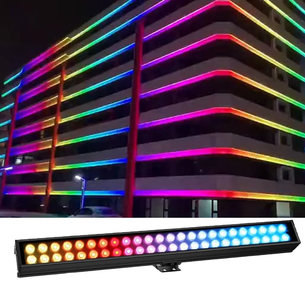 36W LED wall wash light RGB DMX control linear building outdoor profile waterproof lighting
