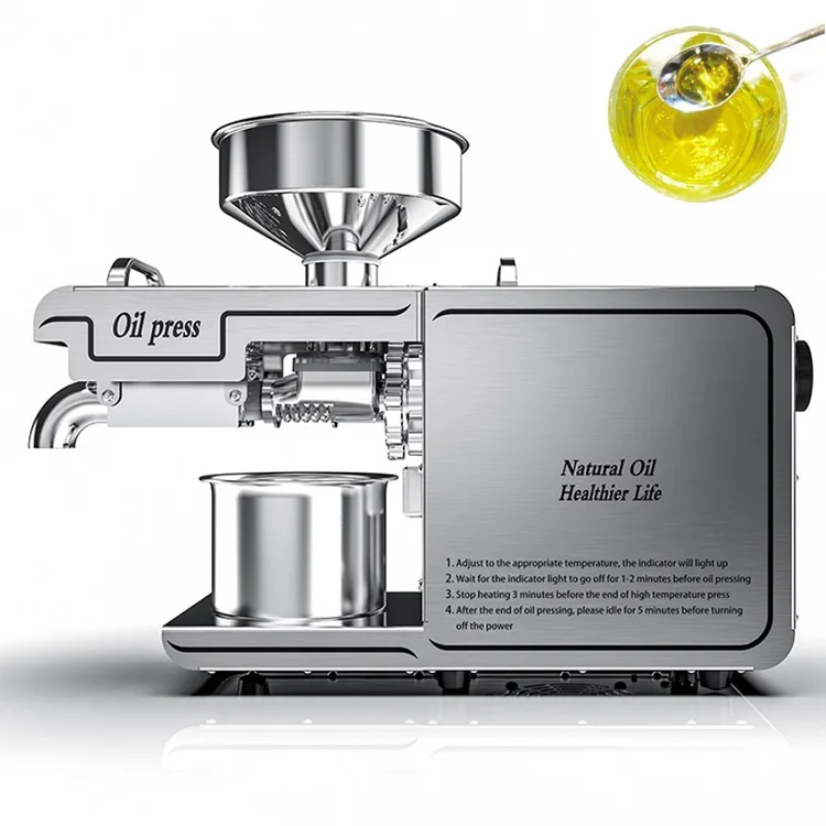 Small Size Rapeseed Coconut Soybean Olive Peanut Oil Presser Home Use 220V/110V Oil Press Machine