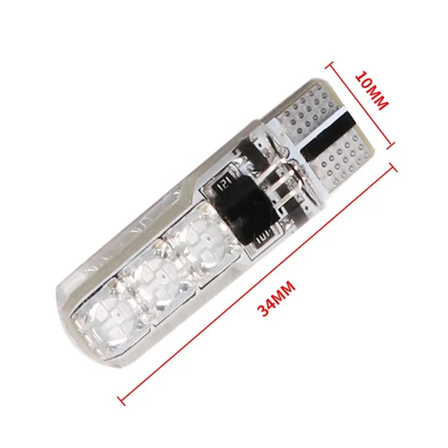 Automotive LED width indicator T10 silicone 5050 6smd remote control RGB