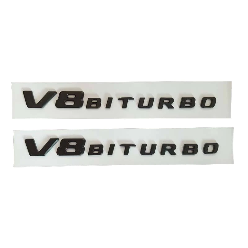 Wholesaler Firmly pasted 2pcs BITURBO 4matic Letters Fender Emblems Badges Fit metallic logo for car for Mercedes Benz AMG