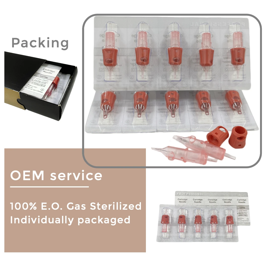 2024 Hot Selling OEM Tattoo Cartridge Needle Membrane Sealed RL RS RM M1 Tattoo Cartridge Needle Sterilized/