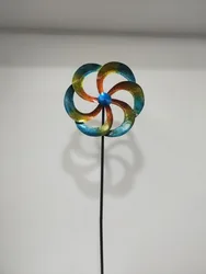 3D Wind Spinner Outdoor Garden Ornaments 41inch Single Blade Metal Wind Spinner