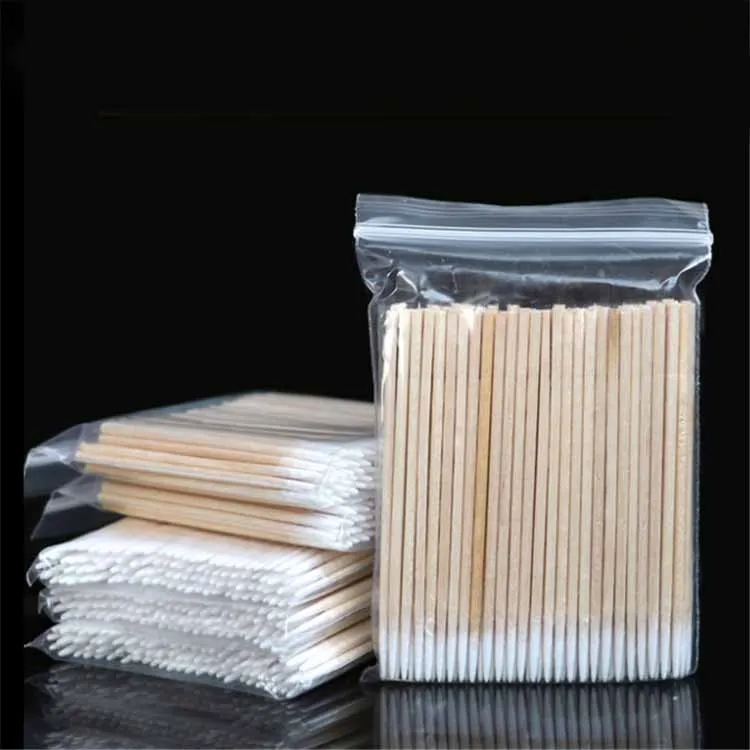 Новые аксессуары для татуировок, оптовая продажа, ватные палочки для микроблейдинга с заостренным носком, деревянные палочки, ватные палочки для перманентного макияжа