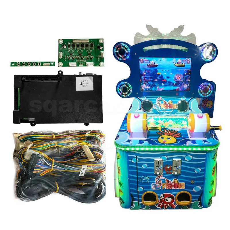 Coin Operated 2 players Sheep Fishing Kids Game Machine kit For  With Joystick Catcher Button and Motherboard With Wires Cable