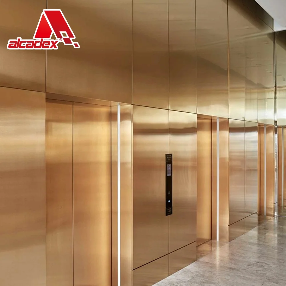Alcadex 4x8 feet 3mm 4mm ACP Sheet Timber Pattern ACM Panel Aluminum Composite Material Sandwich Panel For Elevator Decoration
