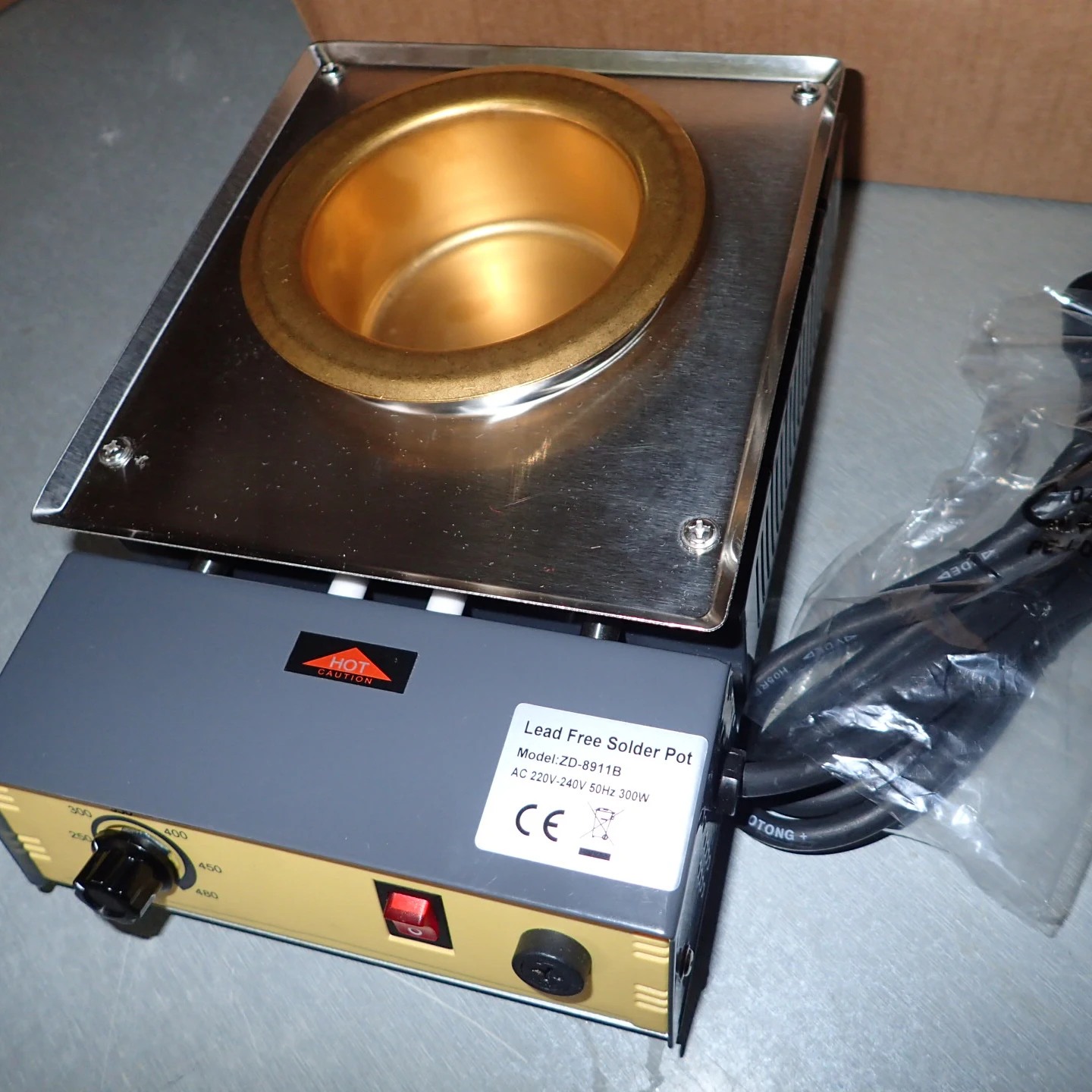 Zhongdi ZD-8911B 80MM Lead Free Solder Pot with 1350g Capactity for Welding and Soldering Bath, 110-240V 300W Quick Heating Up