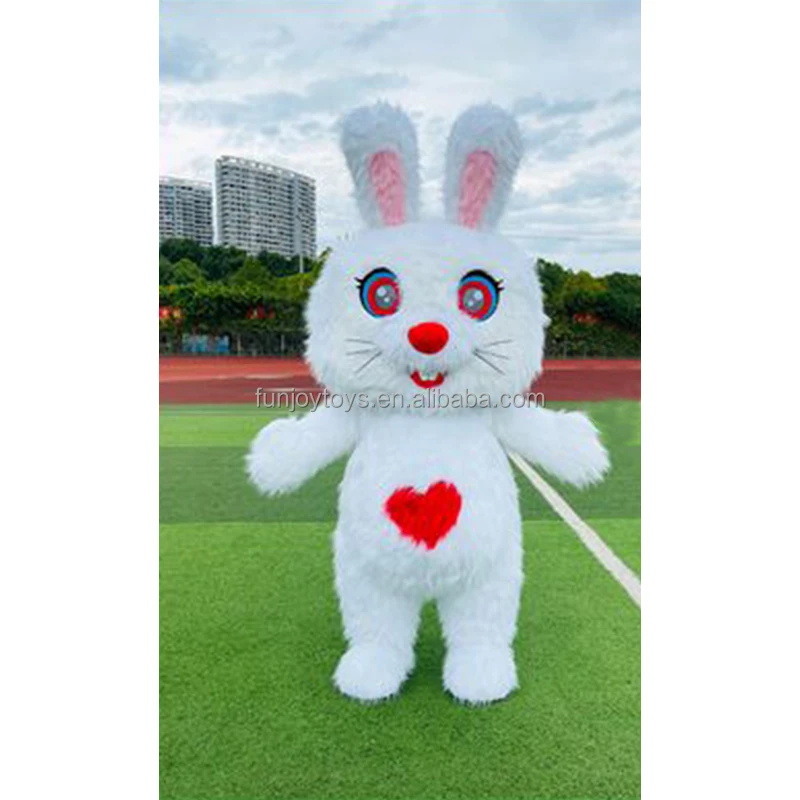 Air Inflatable Rabbit Mascot Furry Bunny Mascot Costume Adult Halloween Cosplay Costumes