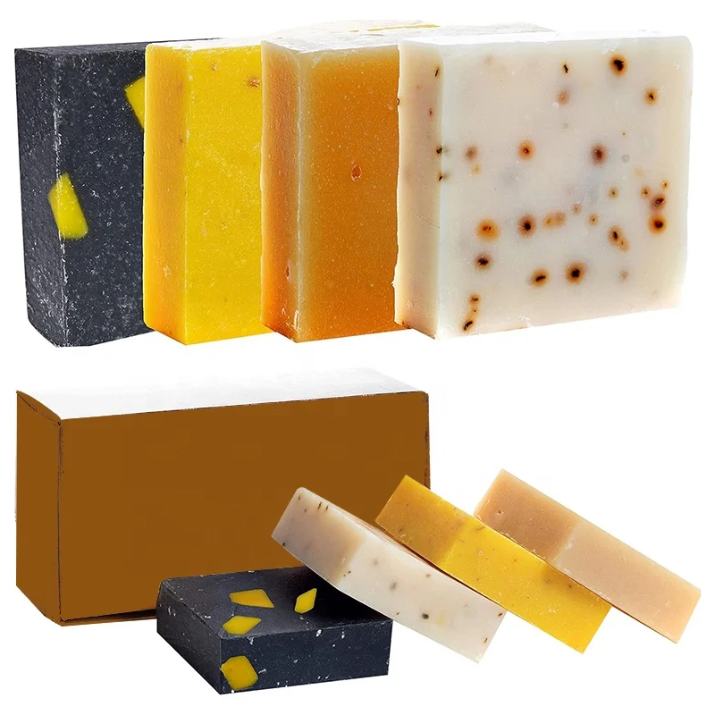 Best Turmeric Facial Dark Spots Remover Acne Lighten Perfume Plant Essential Oil Organic citrus African black handmade soap bar