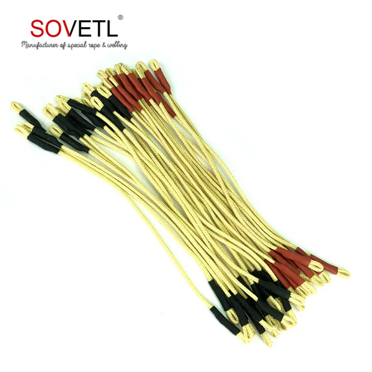 
Promotion low stretch aramid fiber rope with stitched loops 