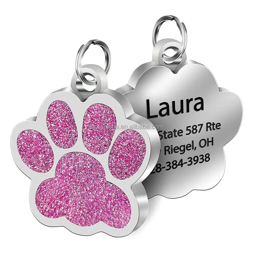 QR Dog ID Tag Personalized Pet ID Tags Dog Tags Silent Silicone