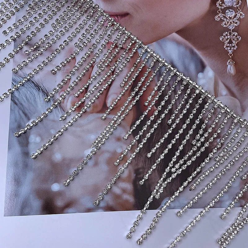 JFRT035 Factory Direct Selling Length Irregular Tassel Claw Chain Grade Rhinestone Chain Dress Rhinestone Body Chain Accessories