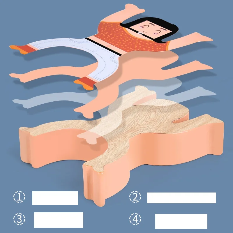 Wooden Hercules people hand eye coordination and balance training building blocks wooden toy for kids