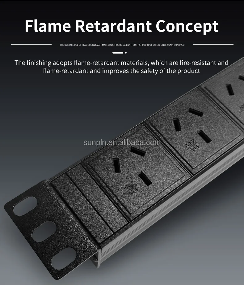 IT room industrial socket rack aluminium PDU 10A 3C electrical equipment