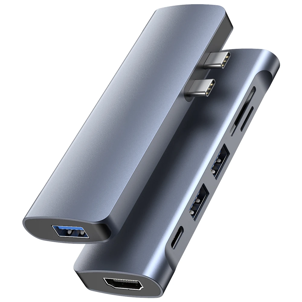 Support Thunderbolt 3 USB C to 4K HDTV+PD 87W+USB 3.0 HUB 5Gbps Data transfer Type-C to 7 en 2 Multi Docking Station