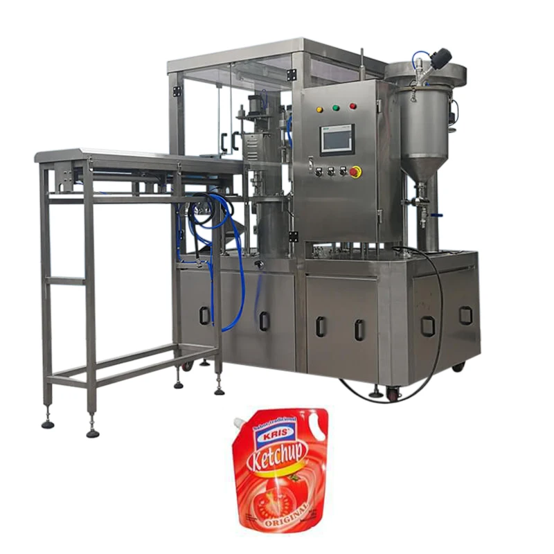 Pouch Bag Filling Machine Automatic Tomato Sauce Ketchup Stand up Spout Pouch Filling Packing And Capping Machine