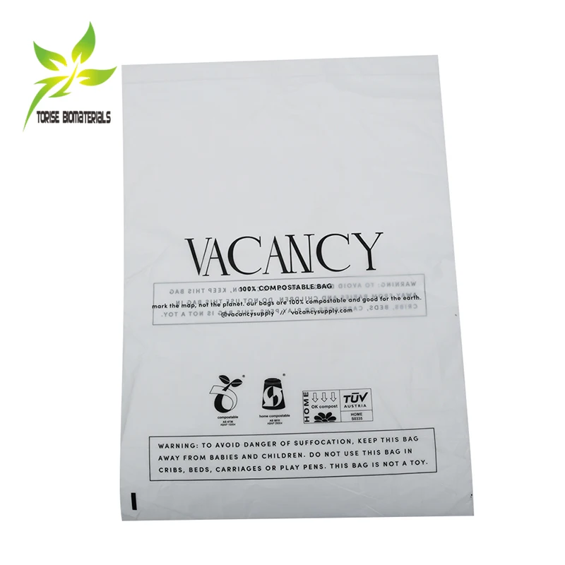 Customizable Self-Sealing Strip Compostable Clear Plastic Bag Multi-Purpose for Shoes Garments Mailing Made from PLA