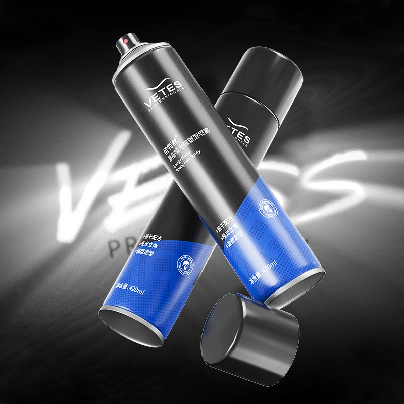 420ml Heat Protection Modeling Hair Spray Vetes Energy Matte Strong Hold Hair Spray for men