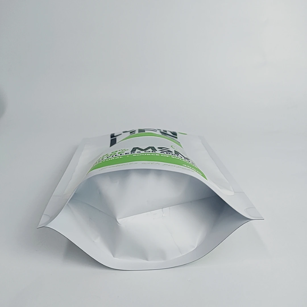 Matte Metallic Foil Moisture-proof  Window Stand up Easy tear zipper Glucosamine/MSM Powders Bag