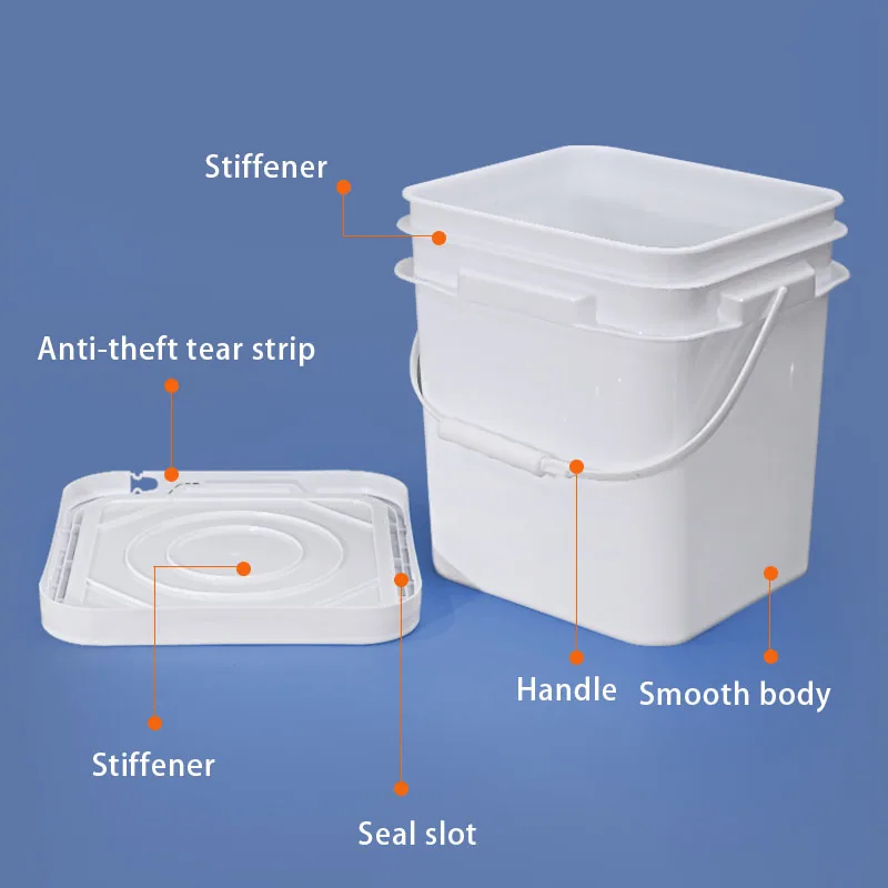 Manufactures Bucket Plastic With Lid Empty Square Hardware Parts Storage Container