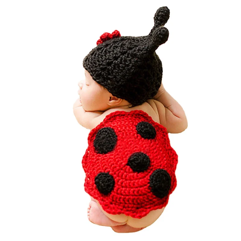 Newborn Photography Prop Clothing Set Beetle Photo Outfits Knitted Photo shoot Costume