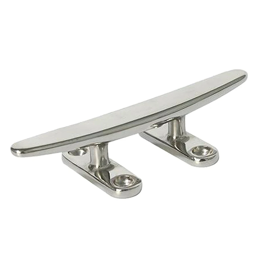 Heavy Duty Base Sleek Line Dock Cleat Open Base Marine Boat Yacht Mooring Deck Cleat - 316 Stainless