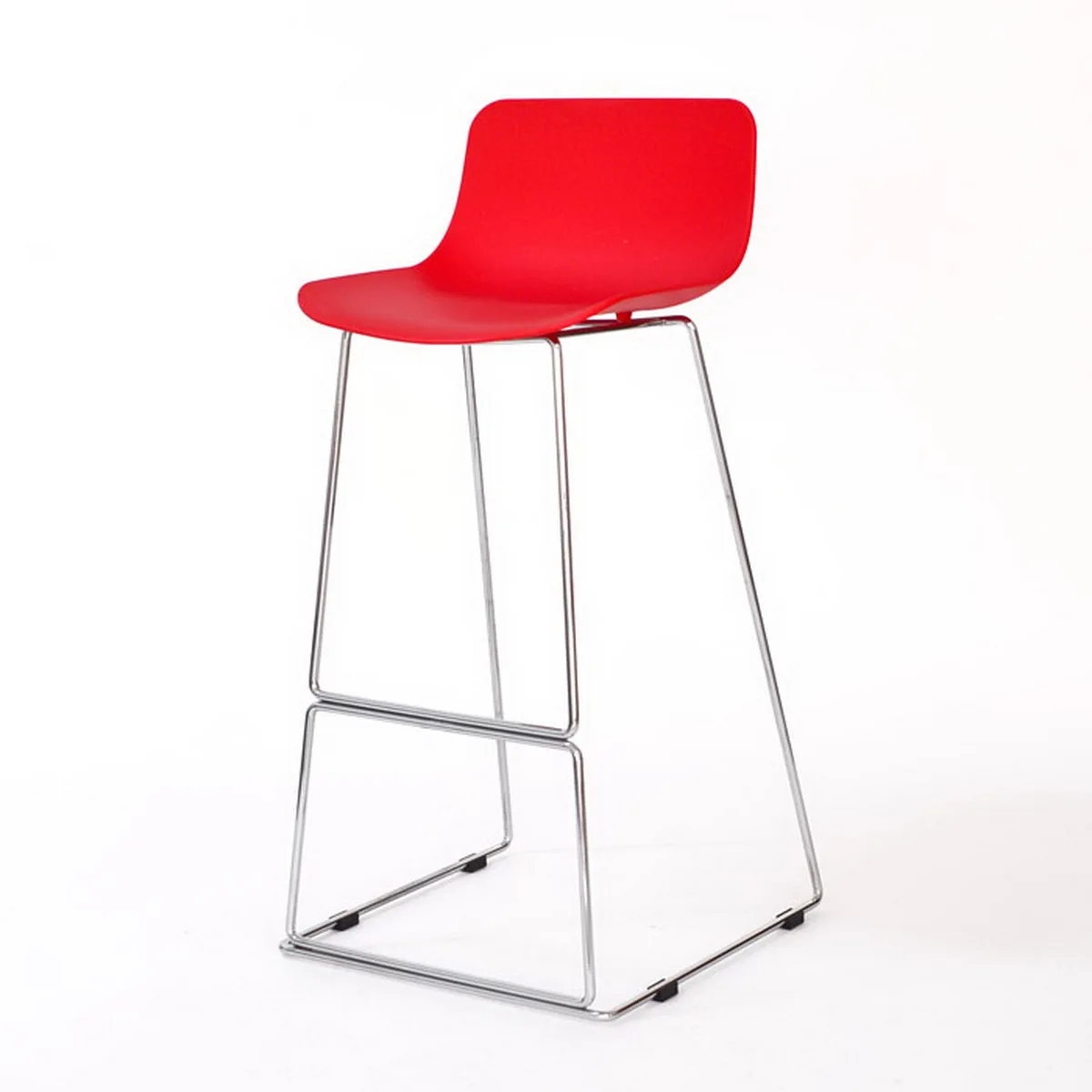 Modern Counter Height Bar Stools Plastic Seat Metal Leg Armless Barstools