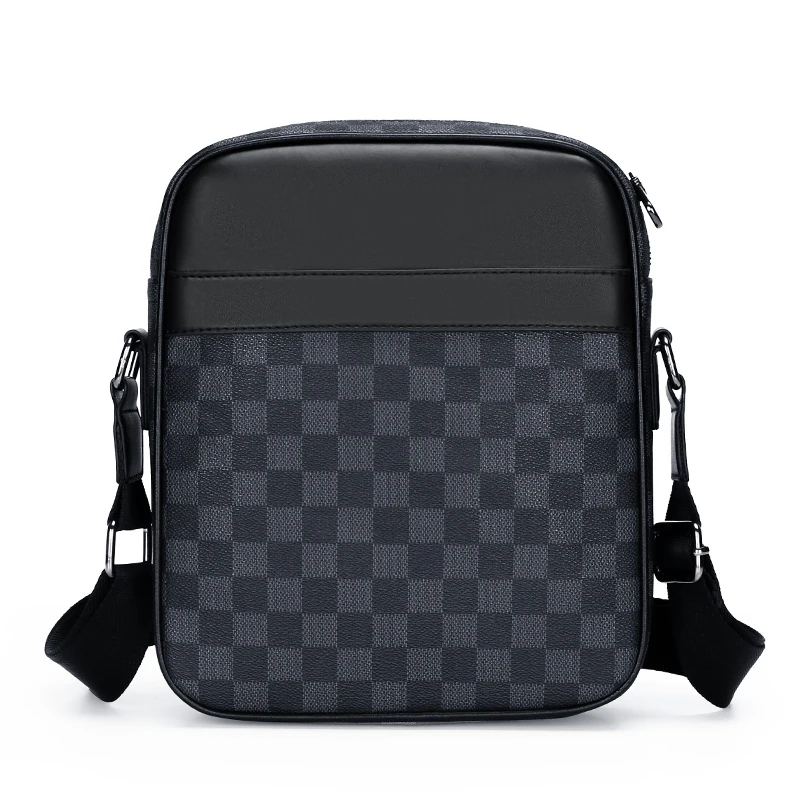 
2020 luxury business casual durable Grid line style mini sling bags for men light weight crossbody shoulder bag 
