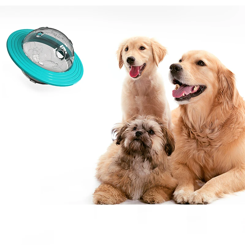 Durable Food Leakage Outdoor Fun Flying Disk Design Food Dispensing IQ Interactive Dog Toys