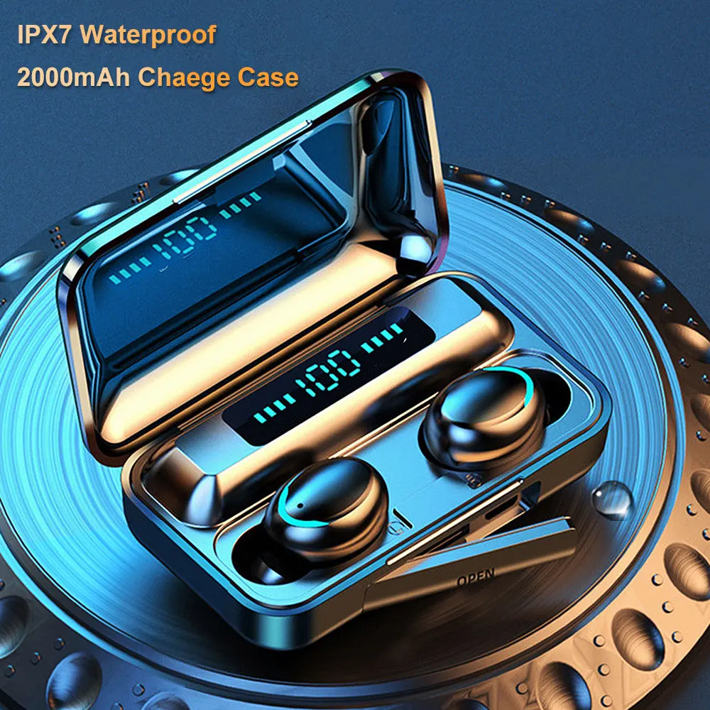 
F9 Auriculares Audifonos Tws Wireless Earbuds Handsfree Gaming Sport Headset 2000mAh ear buds For bluetooth Earphone headphone 
