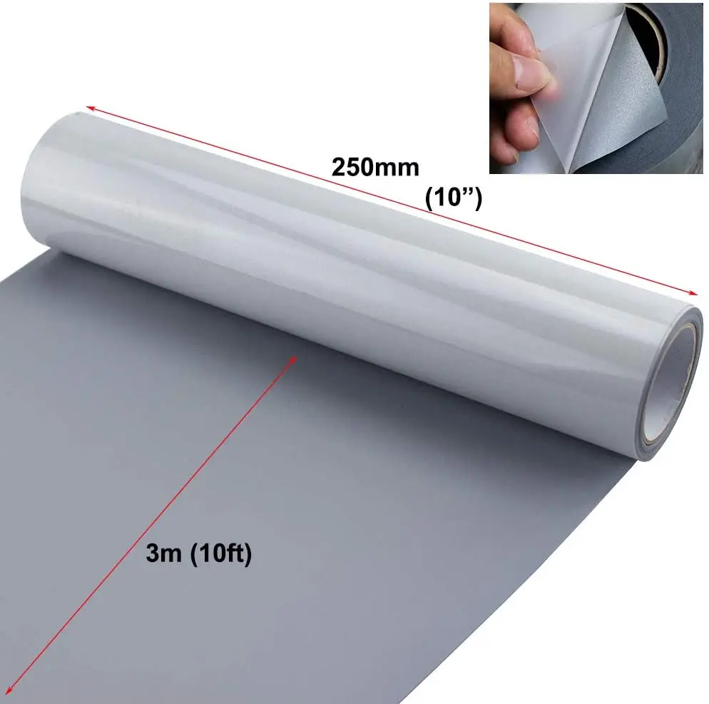 Customized Silver Color Iron on Press Reflective Heat Transfer Film Vinyl