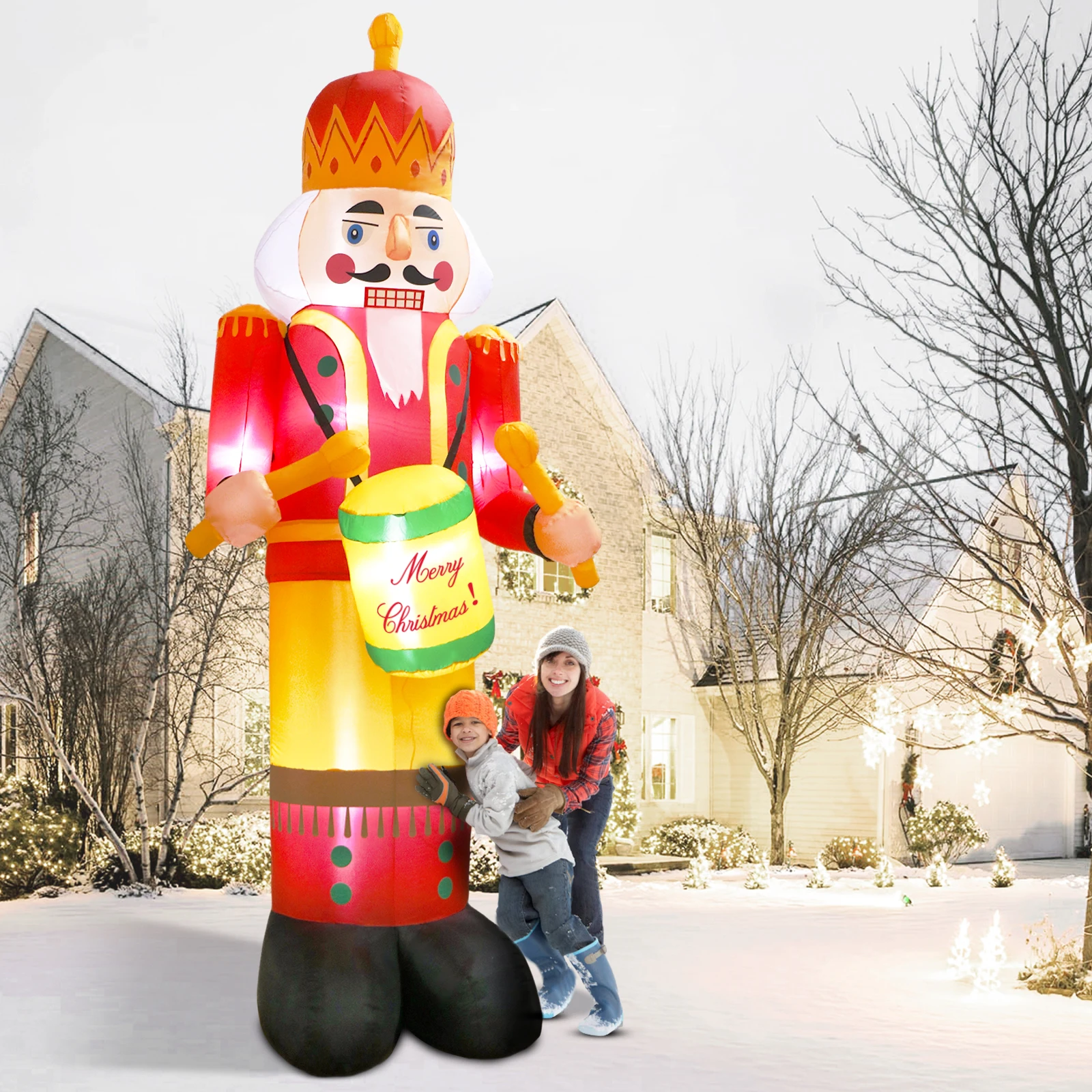 OurWarm Christmas Nutcracker Soldier Inflatable Christmas Decorations Outdoor