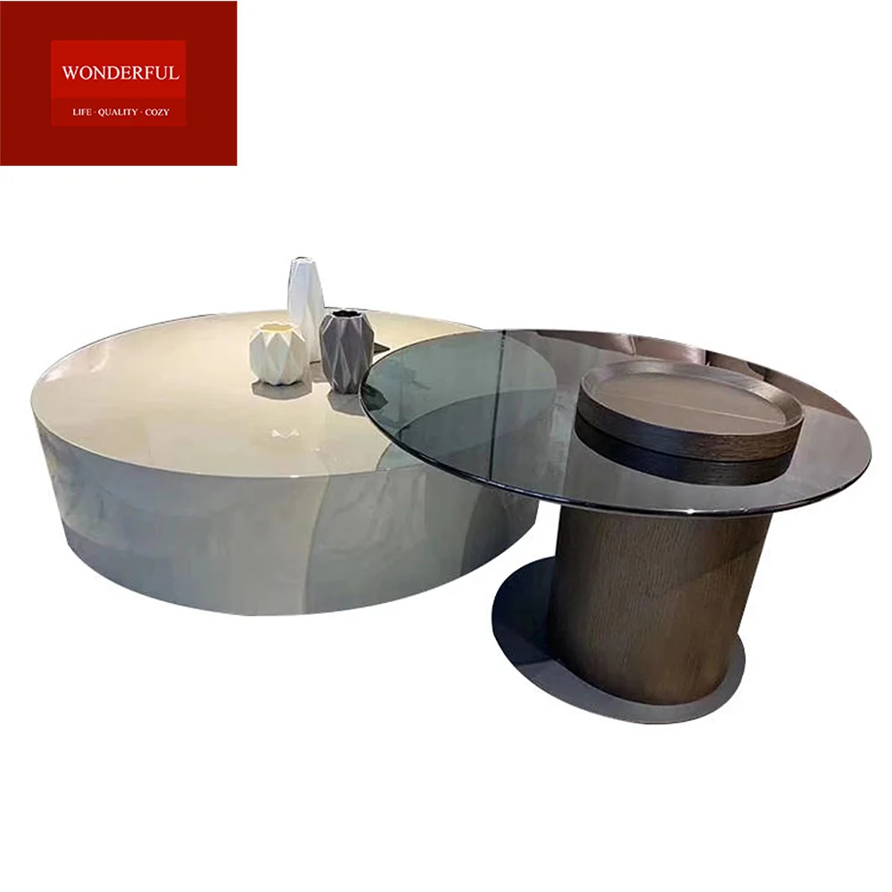 Wholesale Price Modern Design Wood Living Room Furniture Round Wooden Coffee Table