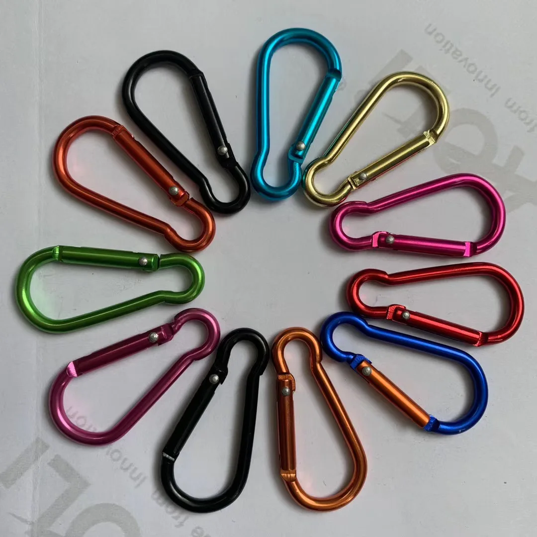 Camping Survival Outdoor Tool Aluminum D-shaped Carabiner Spring Buckle Hook Keychain
