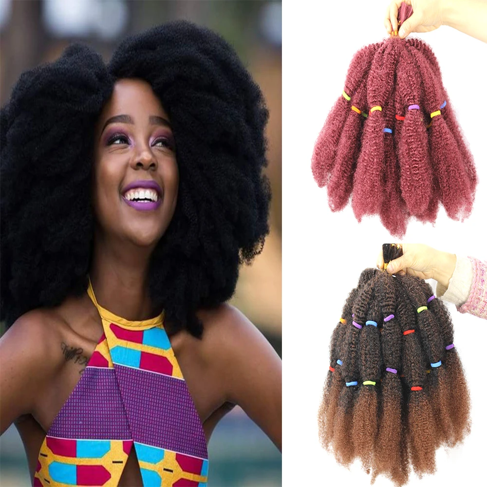 Marley Locs Braid Afro Kinky Curly Crochet Braiding Hair In Synthetic Hair Extension for African Women Hairstyles Braids