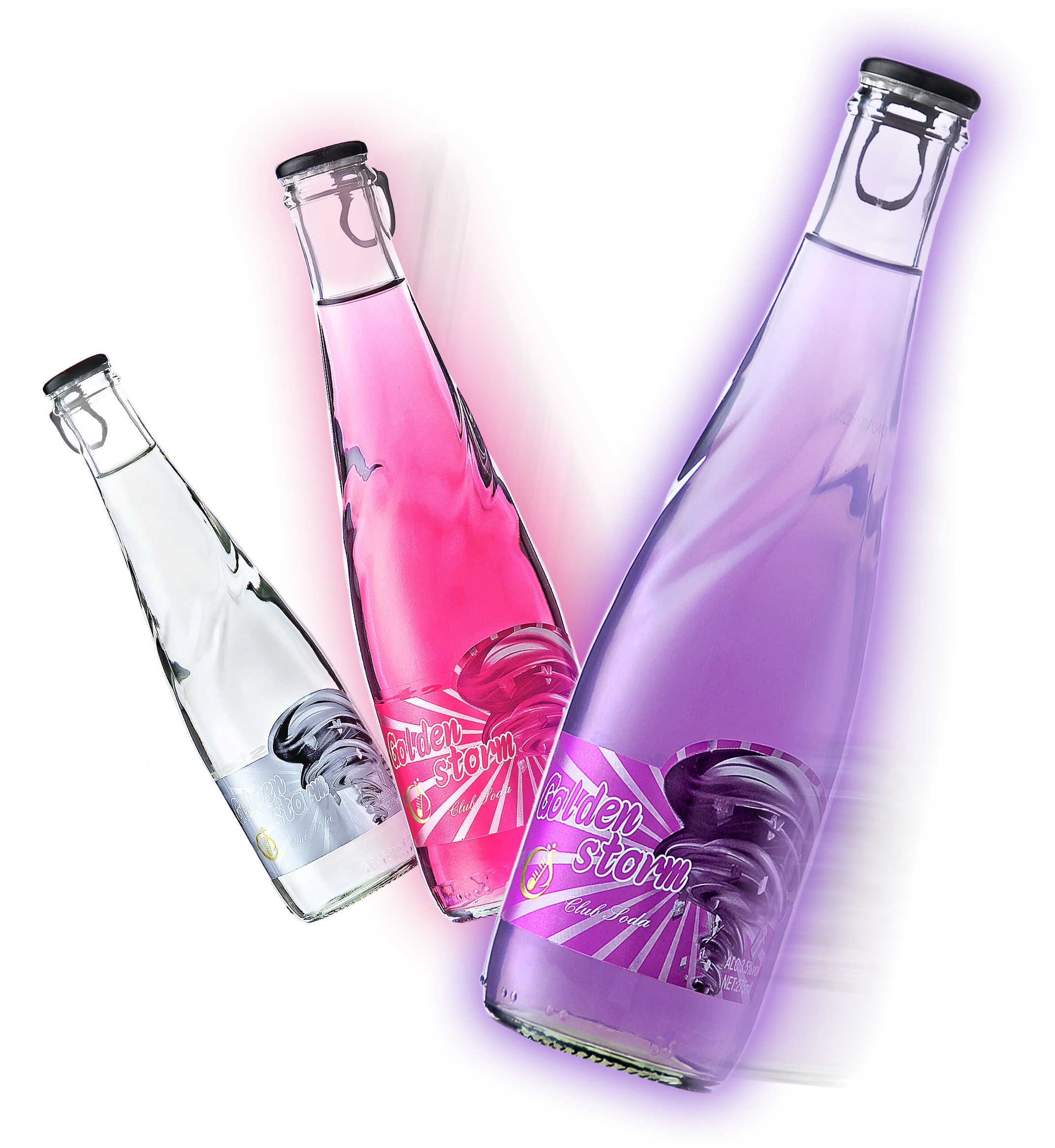 Стеклянная бутылка для водки, напитков, газированных напитков, упаковка для ликера, Золотой шторм, мешалка, жареная сода, ликера