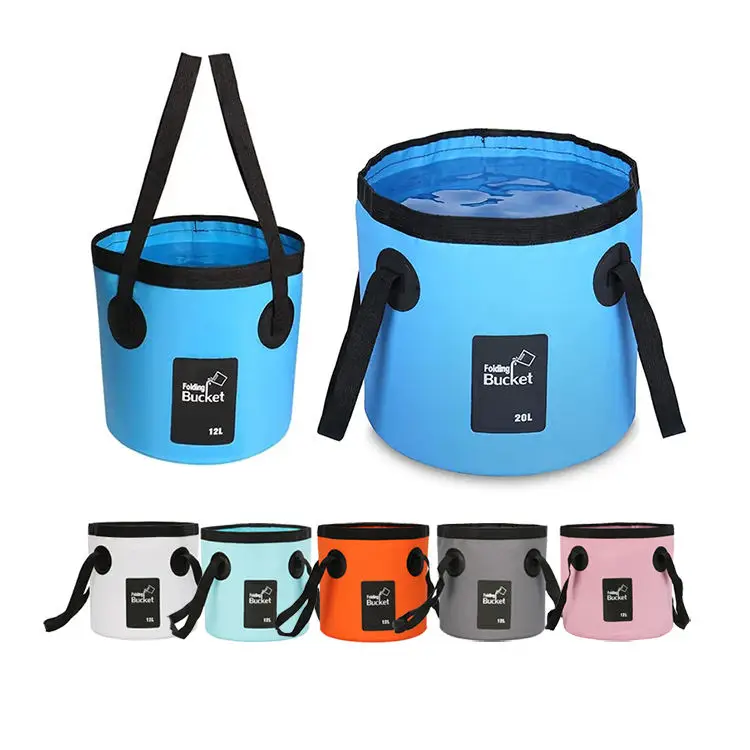 20L Waterproof Water Wash Basin Fishing Folding Outdoor Portable Bucket Foot Bath Container Storage Carrier Bag