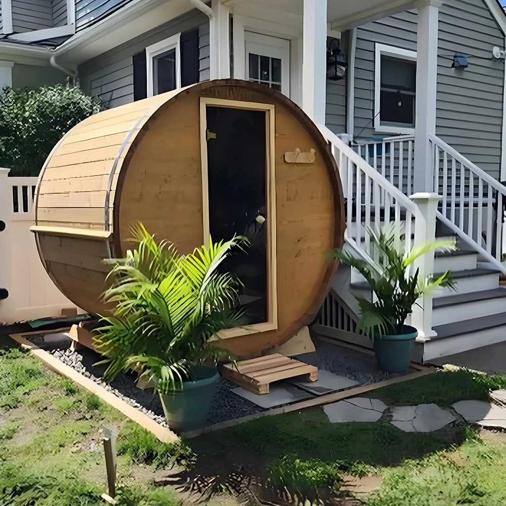 Sauna manufacturers sell wooden outdoor steam sauna barrels sauna wood