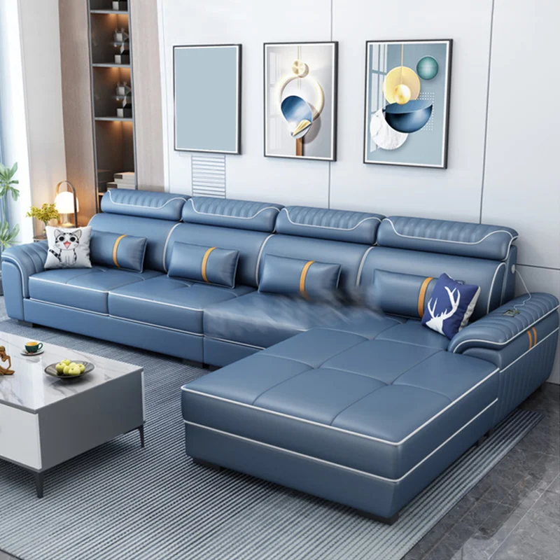 Factory FUN NEST Italian modern corner sofa furniture soft foam U shape sofa home luxury ash wood frame villa sofa set furniture