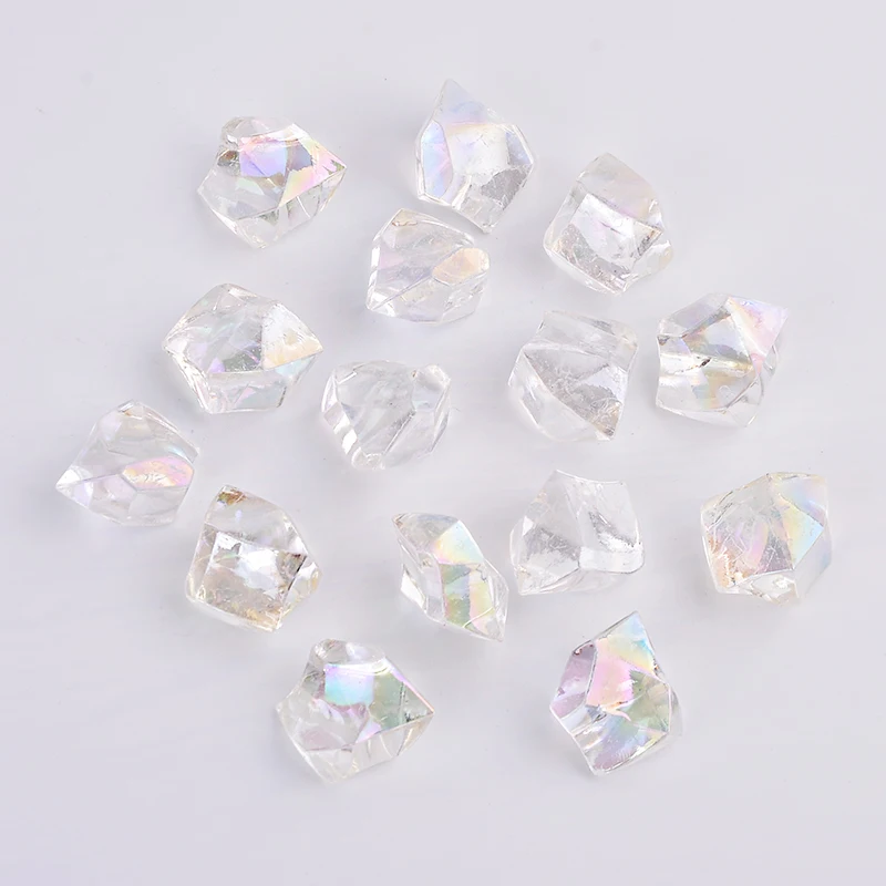 Wholesale Plating Acrylic Beads Colorful Ice Cube No Hole Plastic Beads Loose For Home Party Decor