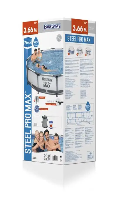 Bestway 56416 wholesale adult steel pro frame pool Folding stable water game swim pool plastic swimming pool