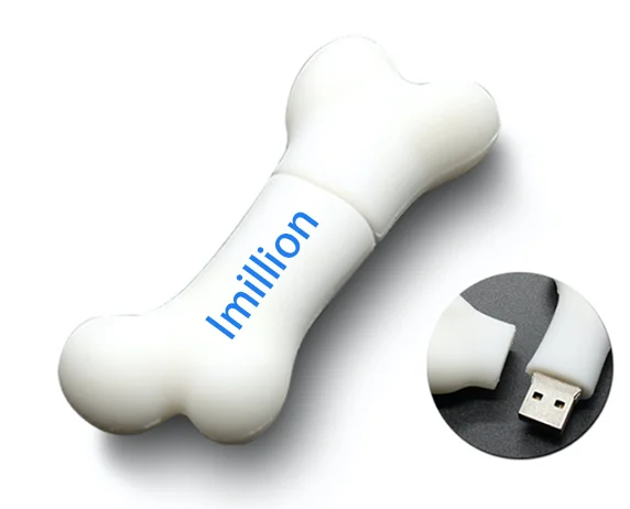 Usb-флеш-накопитель в виде кости собаки, Производство usb-накопителя в форме кости собаки из ПВХ с принтом или тиснением логотипа