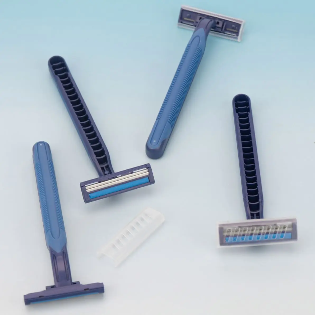 High Quality 2 Head Twin Stainless Blade Men Polybag Pack Production Professional Safe Plastic Handles And Stainless Steel Razor