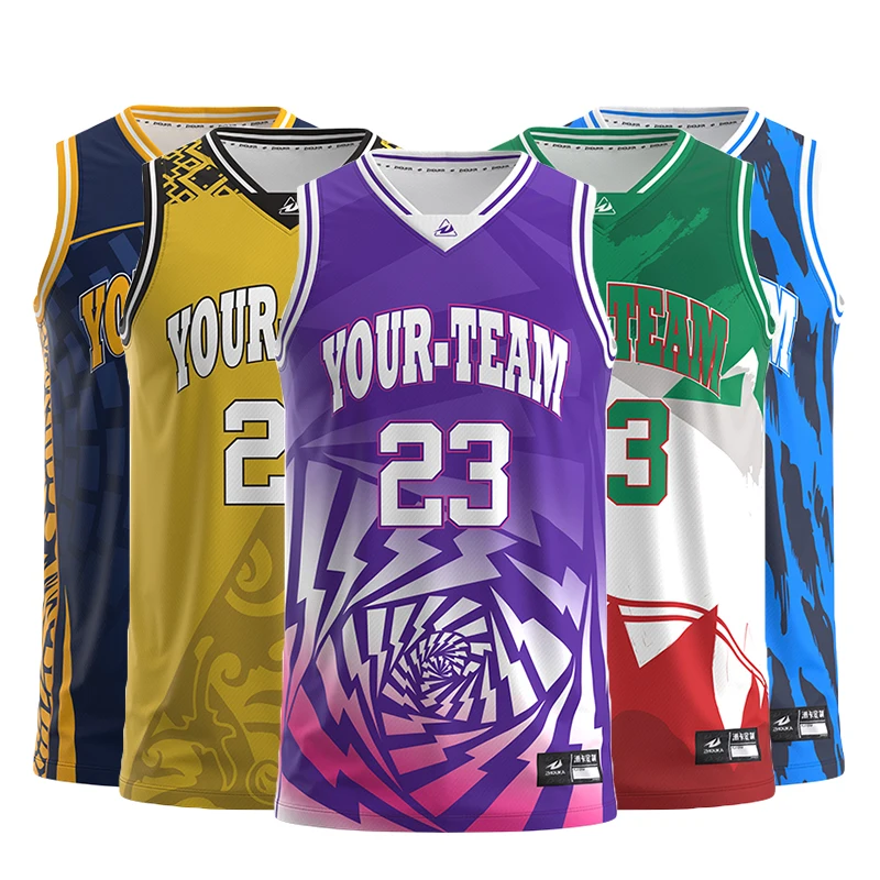 Custom High Quality Basketball Jersey Breathable 100% Polyester Team Sportswear Youth Basketball Uniform Set