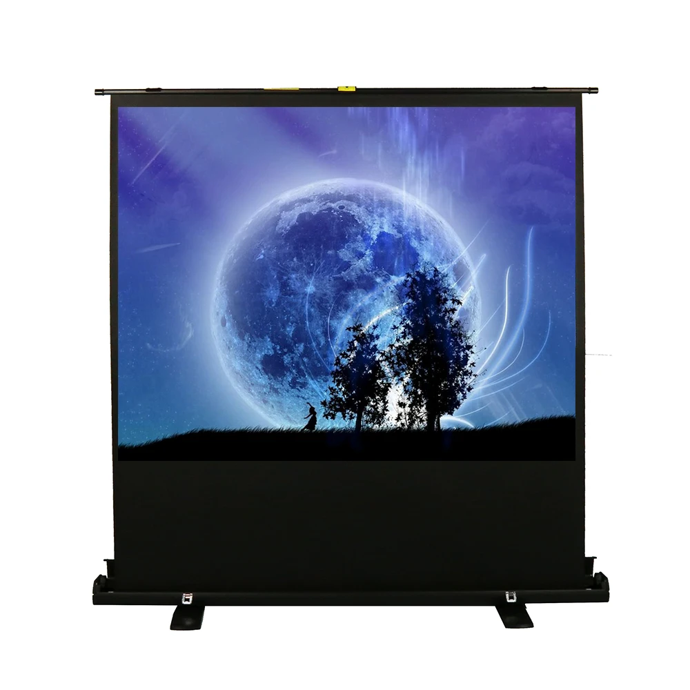  White 100 80 inch 4:3 16:9 with Stand Pop Roll Up Retractable Floor Standing Rising Portable Projection Projector