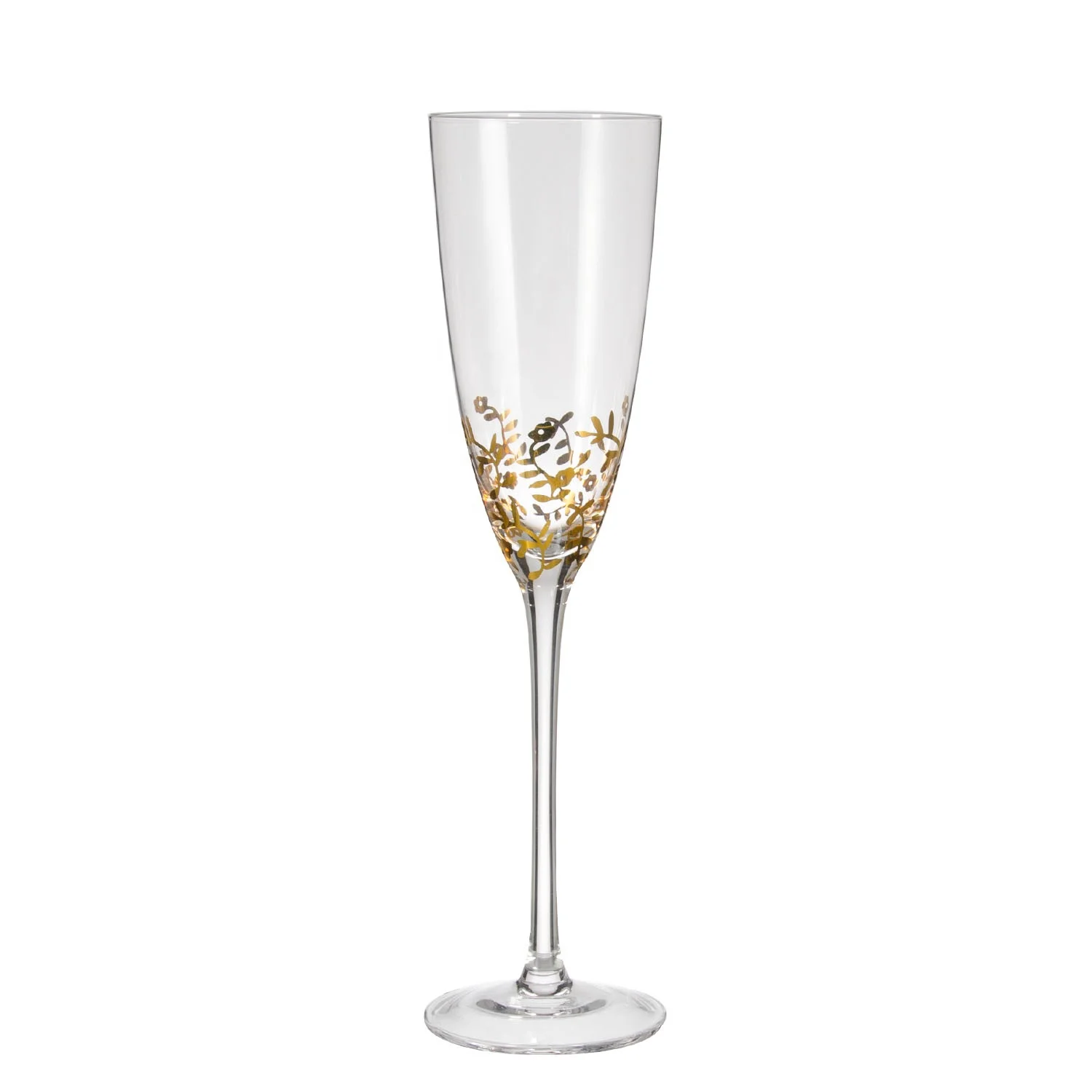 Wholesale custom Hand Blown Lead Free Crystal gold printed red wine glasses goblet set for wedding