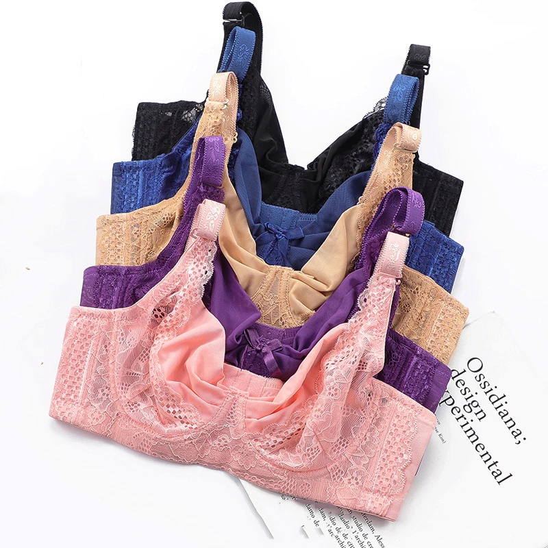 C cup plus size big women no sponge lace beautiful sexy underwire bra design