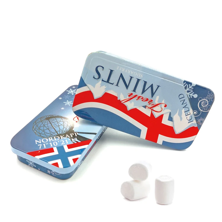 Rectangle Chewing Gum Empty Metal Tin Can With Sliding Lid Mini Slide Top Mint Perfume Tin Box